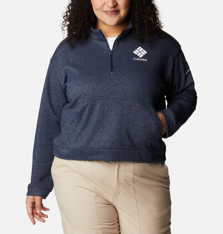 Hanorace Columbia Trek French Terry Half Zip Dama Bleumarin | Plus Size YVSZ0M9Q1